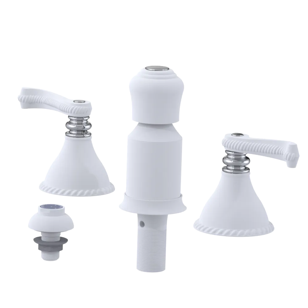 Rubinet Bidet Fitting with Spray, Diverter, and Vacum Breaker (Less Drain) Matt White