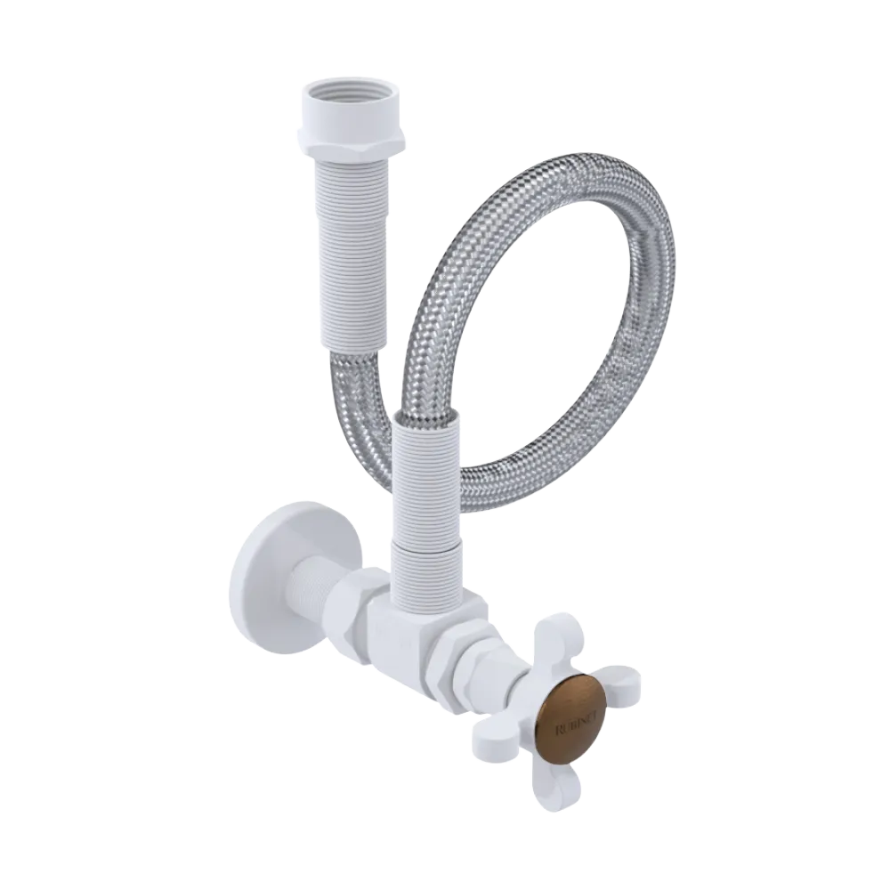 Rubinet Exposed Supply Kit (classic) x2 Matt White