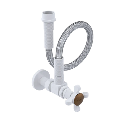 Rubinet Exposed Supply Kit (classic) x2 Matt White