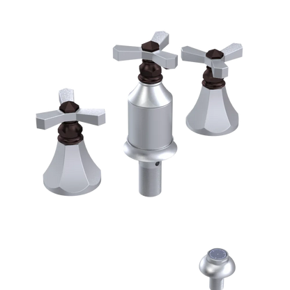 Rubinet Bidet Fitting with Spray, Diverter, and Vacum Breaker (Less Drain) Satin Chrome