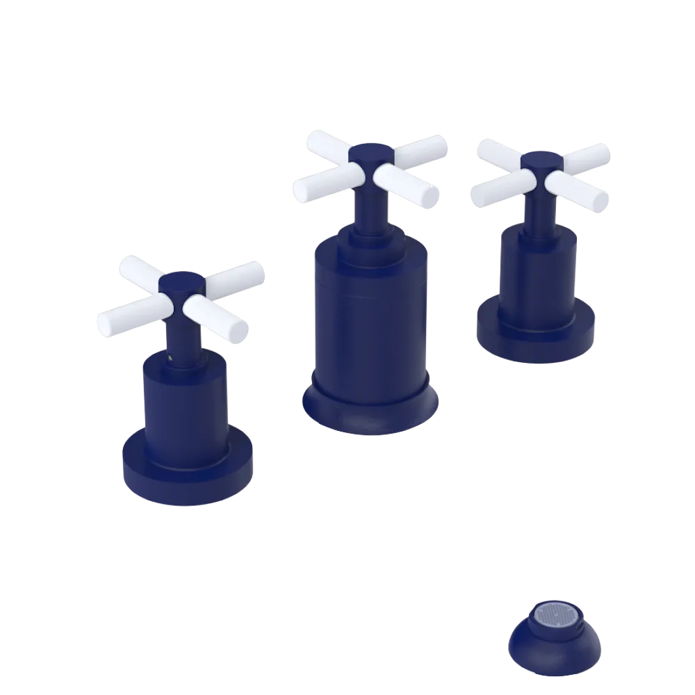 Rubinet Bidet Fitting with Spray, Diverter, and Vacuum Breaker (less drain) Midnight Blue