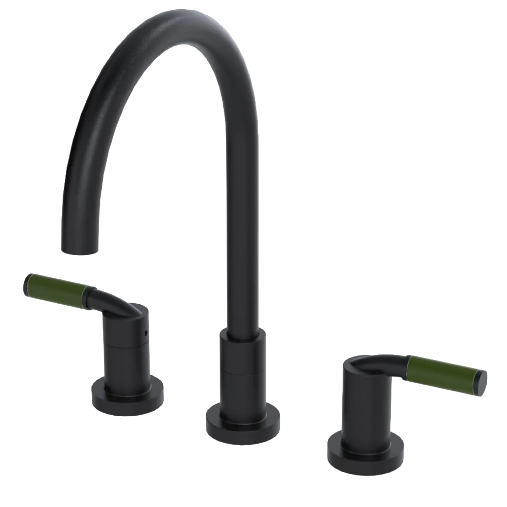 Rubinet Widespread Kitchen Set Matt Black