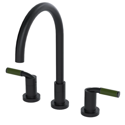 Rubinet Widespread Kitchen Set Matt Black
