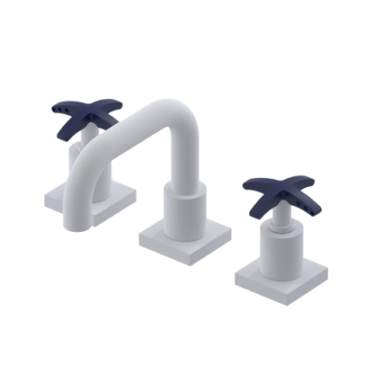 Rubinet Widespread Lav. Set. with Genesis spout (less drain) Matt White