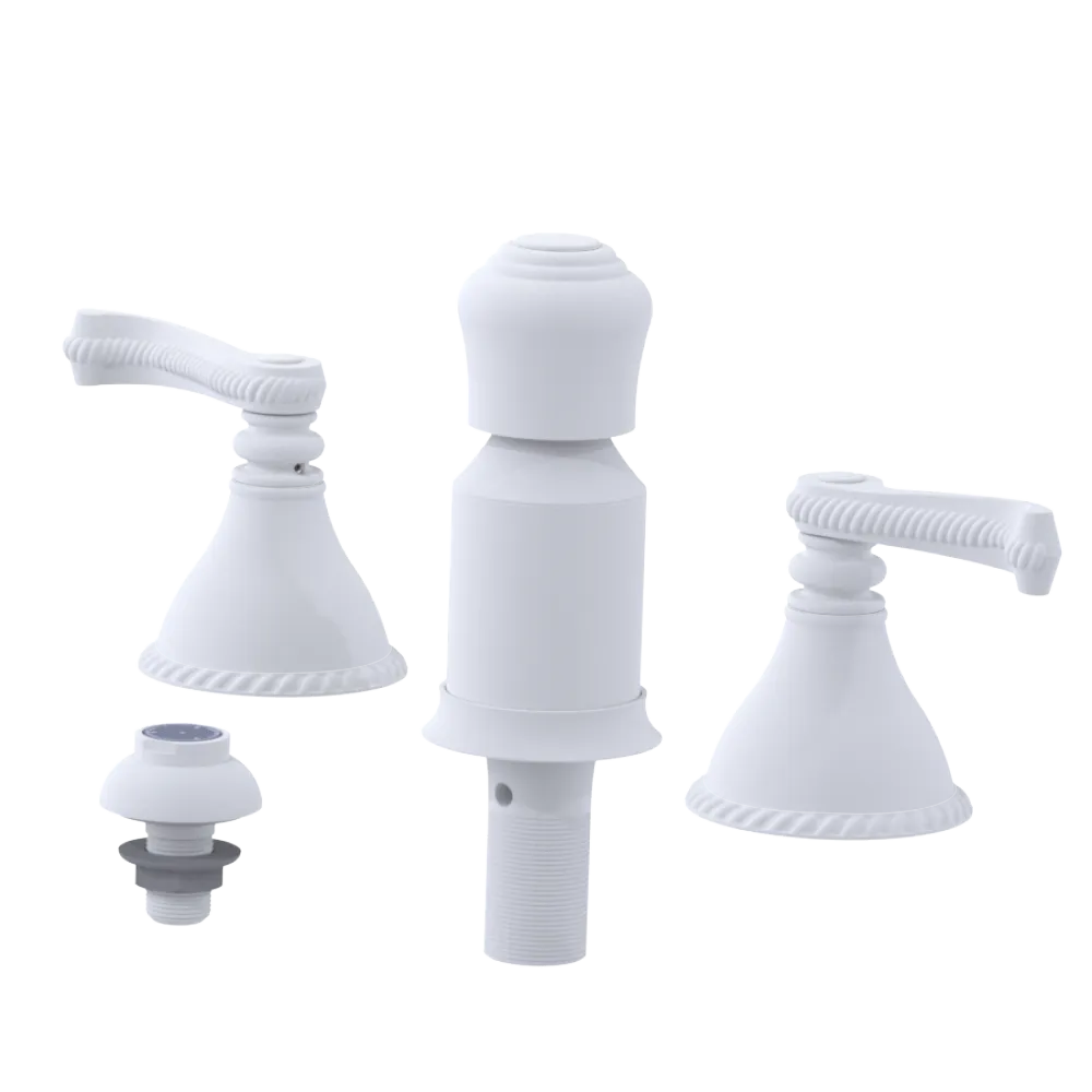 Rubinet Bidet Fitting with Spray, Diverter, and Vacum Breaker (Less Drain) Matt White