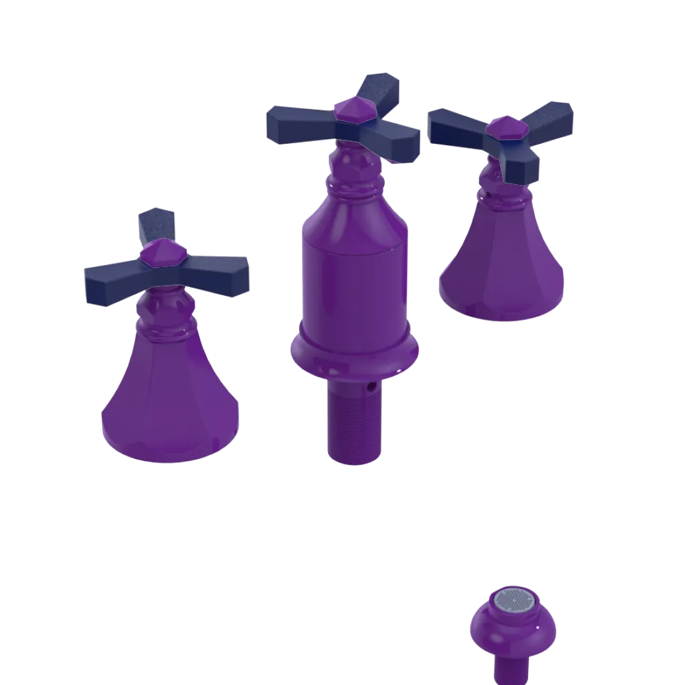 Rubinet Bidet Fitting with Spray, Diverter, and Vacum Breaker (Less Drain) Purple Haze