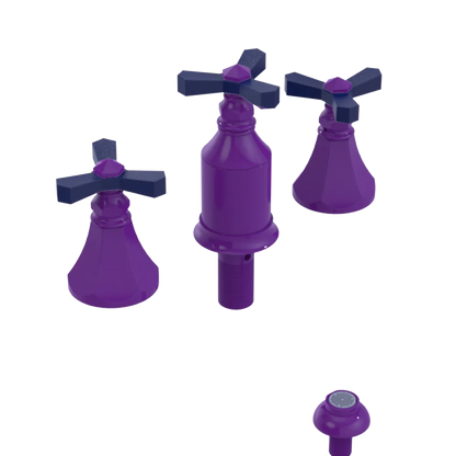 Rubinet Bidet Fitting with Spray, Diverter, and Vacum Breaker (Less Drain) Purple Haze