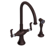 Rubinet Two Handle Single Hole Kitchen Set with Hand Spray Tuscan Brass