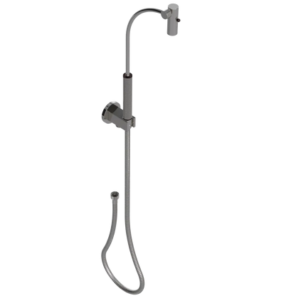 Rubinet Hand Held Shower Bidet with Extended Reach & Dual Function Spray Including Wall Bracket with Supply & Hose (Round) Polished Nickel
