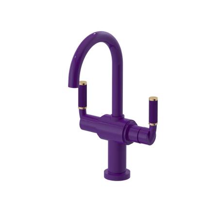Rubinet Single Hole Dual Handle Lav. Set. (less drain) Purple Haze
