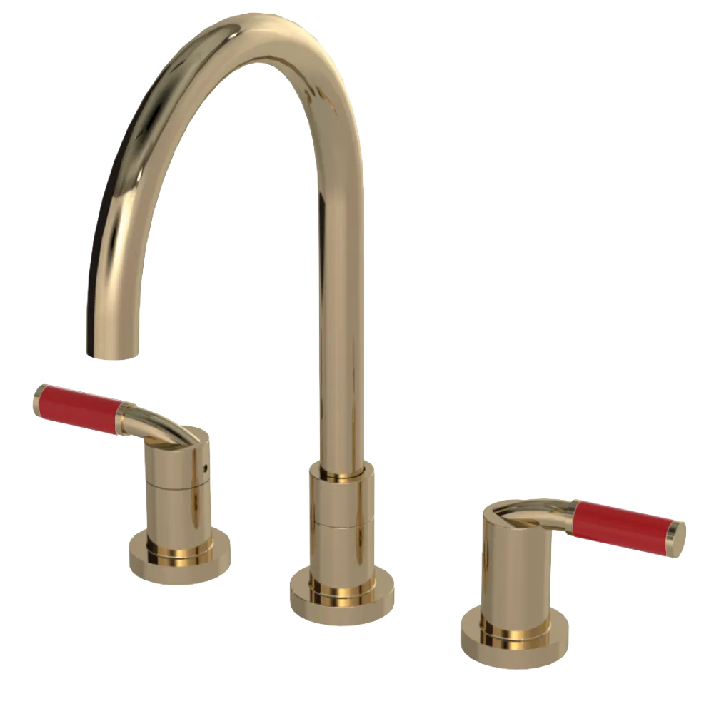Rubinet Widespread Kitchen Set Gold