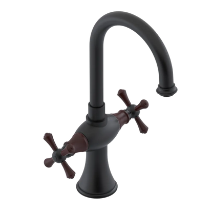 Rubinet Single Hole Dual Handle Lav. Set. (less drain) Matt Black