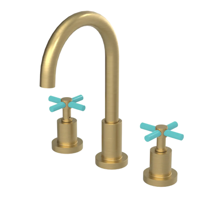Rubinet Widespread Kitchen Set with LaSalle Spout Satin Brass