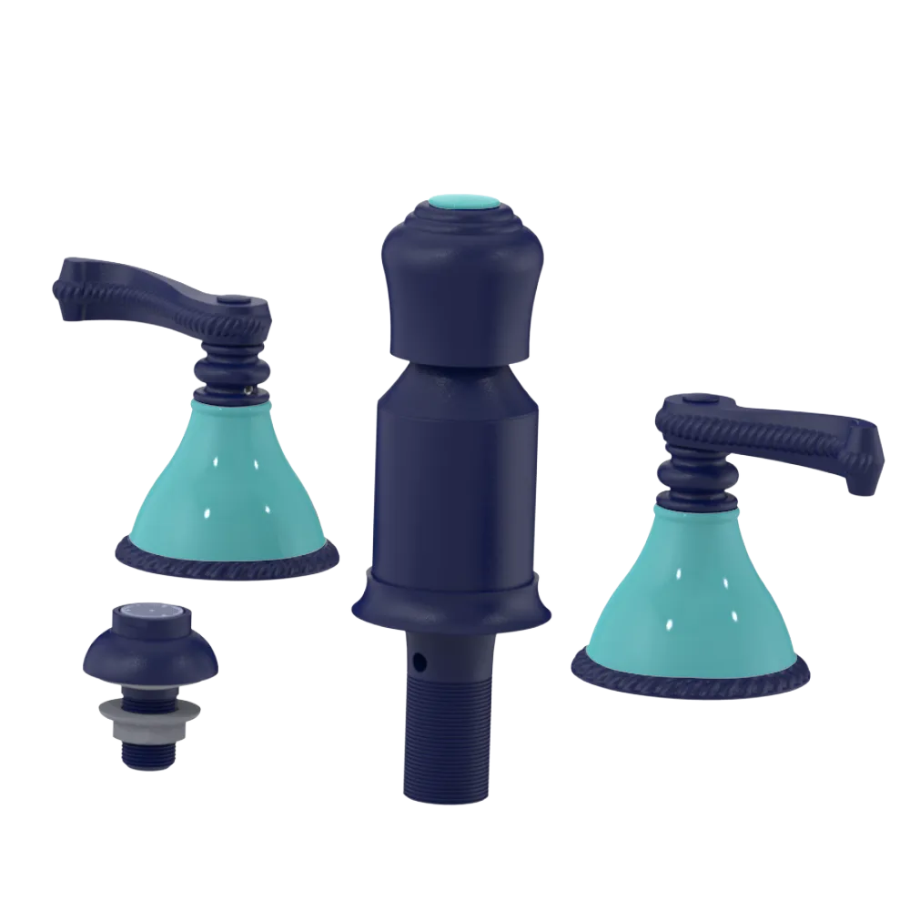 Rubinet Bidet Fitting with Spray, Diverter, and Vacum Breaker (Less Drain) Midnight Blue