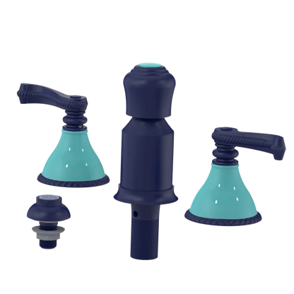 Rubinet Bidet Fitting with Spray, Diverter, and Vacum Breaker (Less Drain) Midnight Blue