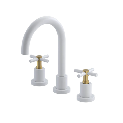 Rubinet Widespread Lav. Set. (less drain) White