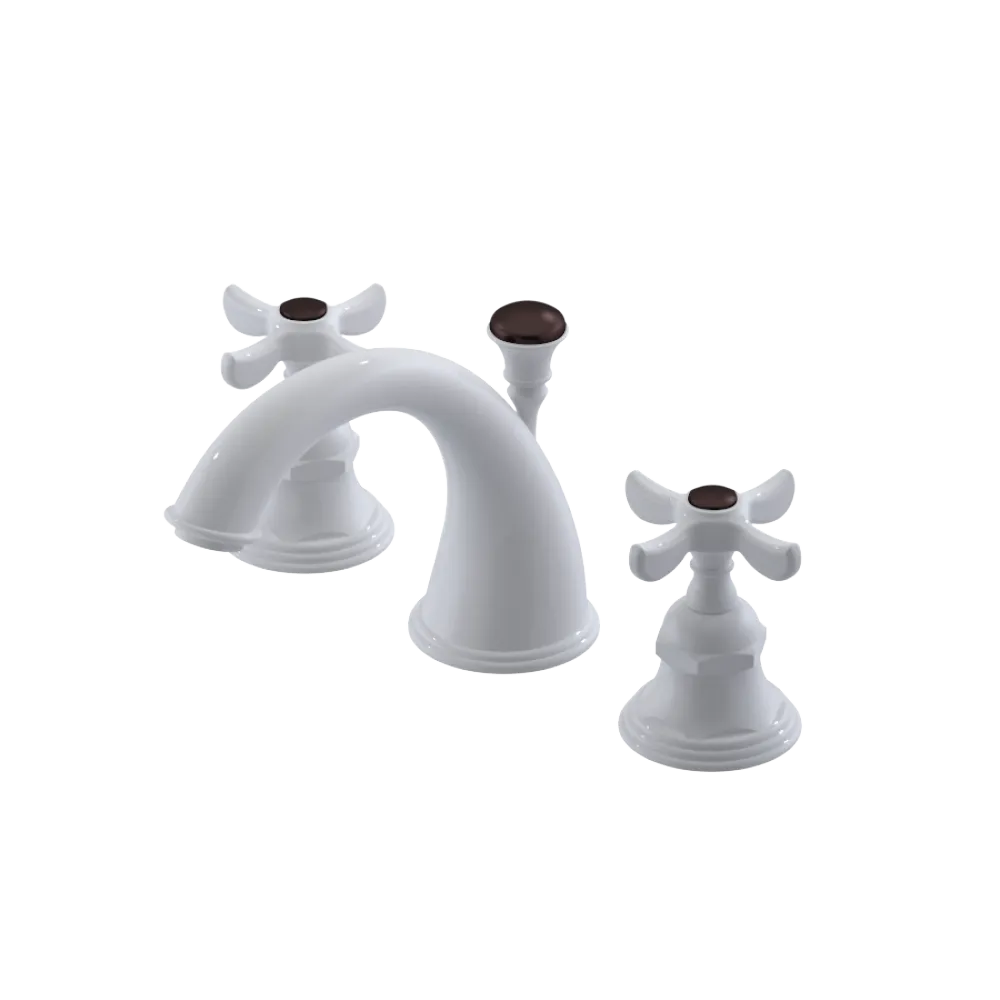 Rubinet Widespread Lav. Set. (less drain) White