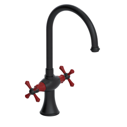 Rubinet Two Handle Single Hole Kitchen Set Matt Black