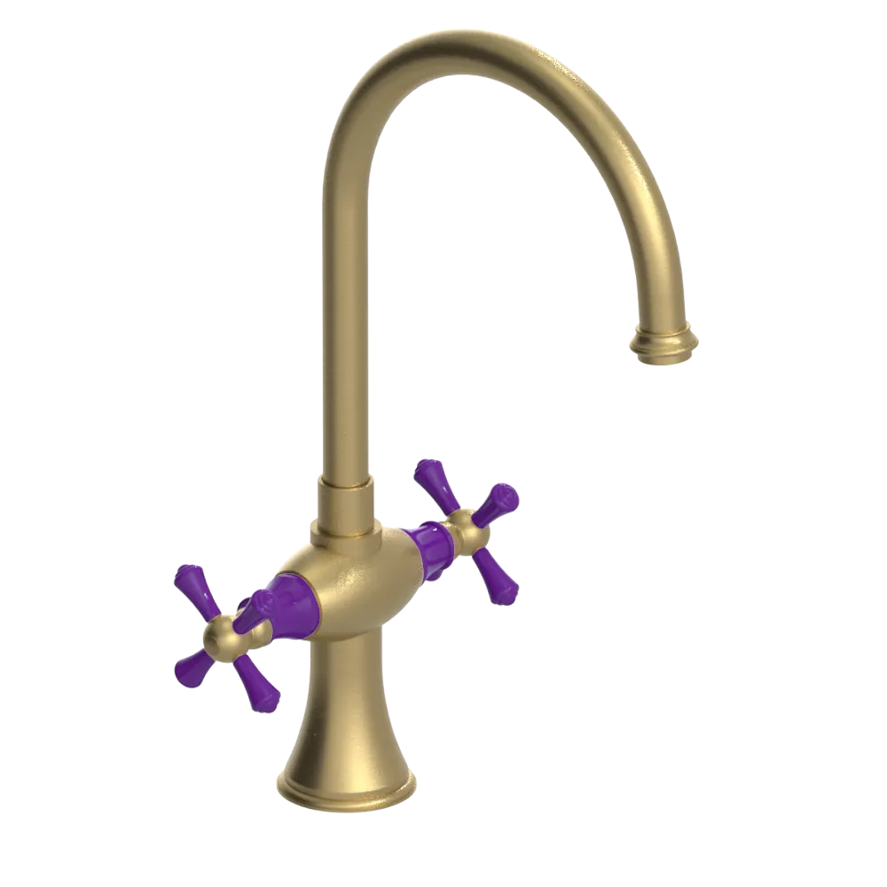 Rubinet Two Handle Single Hole Kitchen Set Satin Brass