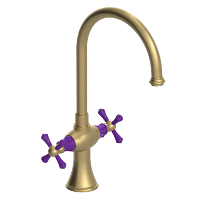 Rubinet Two Handle Single Hole Kitchen Set Satin Brass