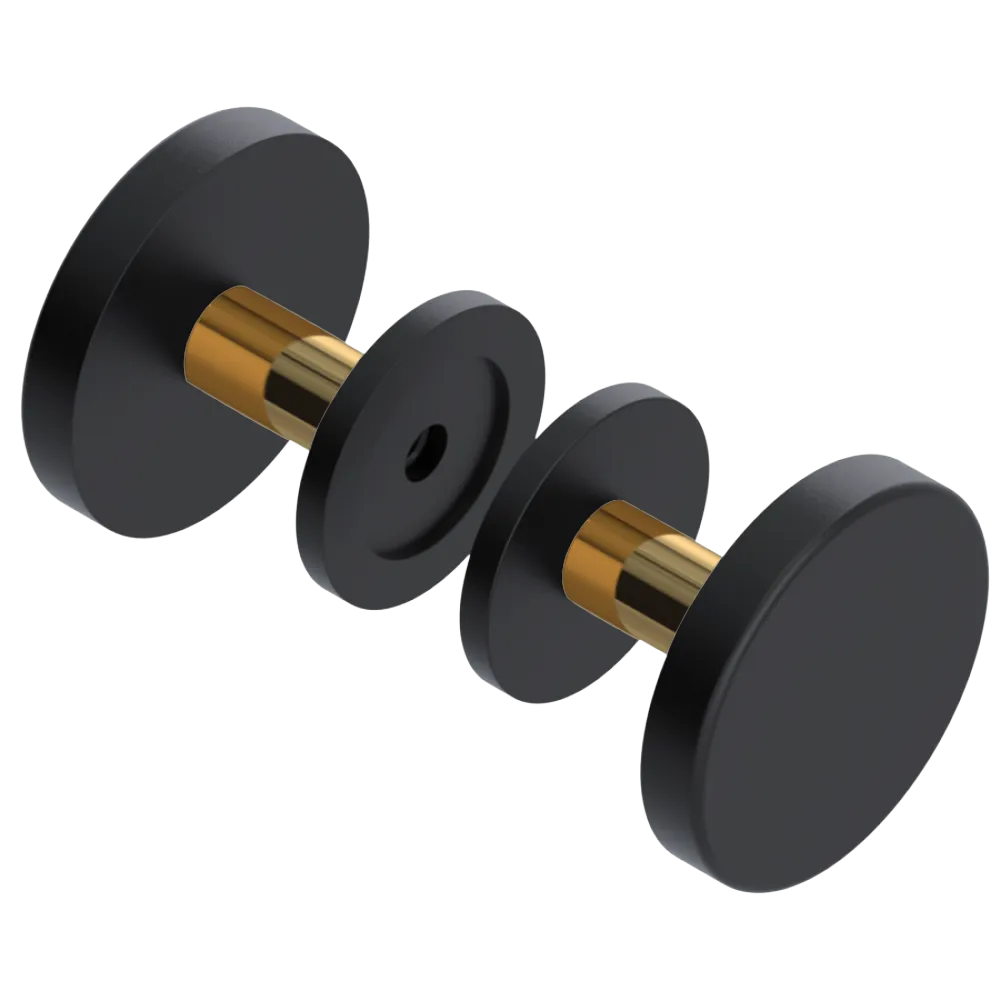Rubinet Shower Door Knob (set) Matt Black