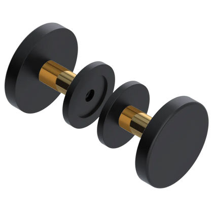 Rubinet Shower Door Knob (set) Matt Black