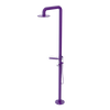 Rubinet Pressure Balance Outdoor Shower with Hand Held Shower & 10" Shower Head (with shelf) - 304 Stainless Steel Purple Haze