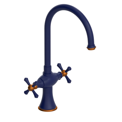 Rubinet Two Handle Single Hole Kitchen Set Midnight Blue