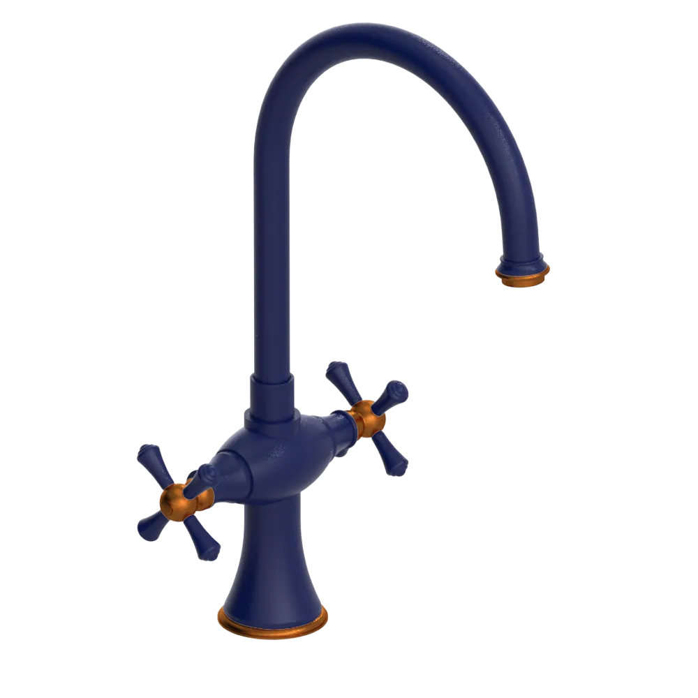 Rubinet Two Handle Single Hole Kitchen Set Midnight Blue