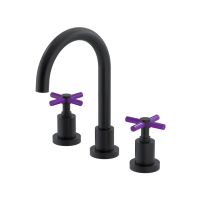 Rubinet Widespread Lav. Set. (less drain) Matt Black