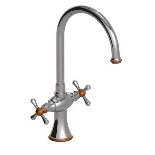 Rubinet Two Handle Single Hole Kitchen Set Polished Nickel