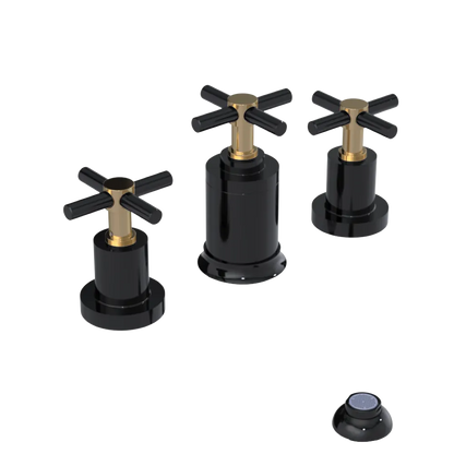 Rubinet Bidet Fitting with Spray, Diverter, and Vacuum Breaker (less drain) Black