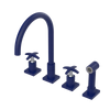 Rubinet Widespread Kitchen Set with Hand Spray Midnight Blue