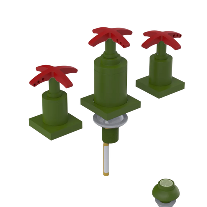 Rubinet Bidet Fitting with Spray, Diverter, and Vacuum Breaker (less drain) Green Envy