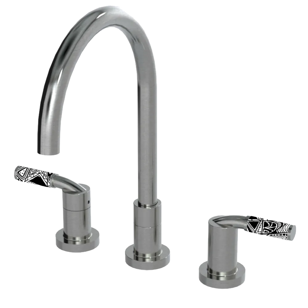 Rubinet Widespread Kitchen Set Satin Nickel