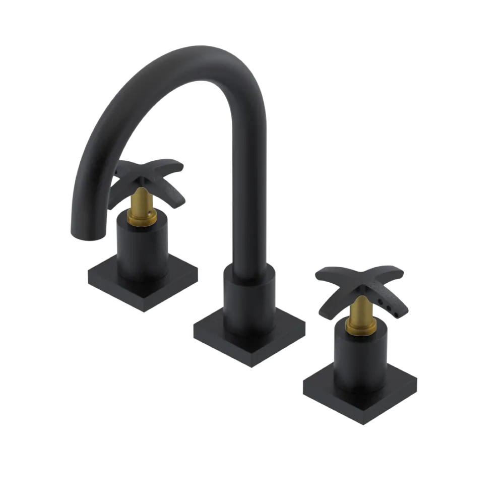 Rubinet Widespread Lav. Set. (less drain) Matt Black