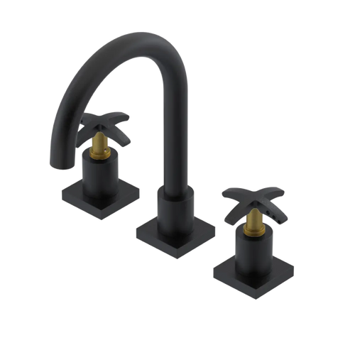 Rubinet Widespread Lav. Set. (less drain) Matt Black