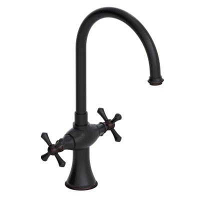 Rubinet Two Handle Single Hole Kitchen Set Matt Black