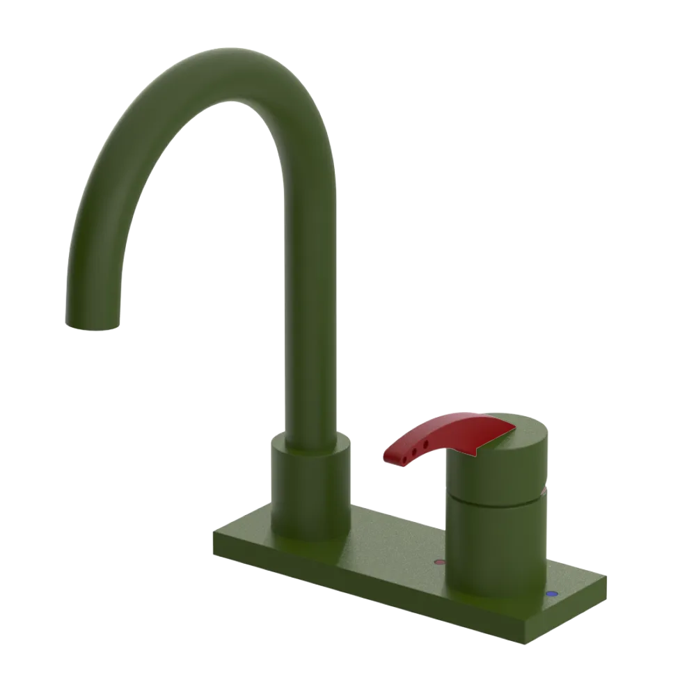 Rubinet 4" Centre Single Control Lav. Set. (less drain) Green Envy
