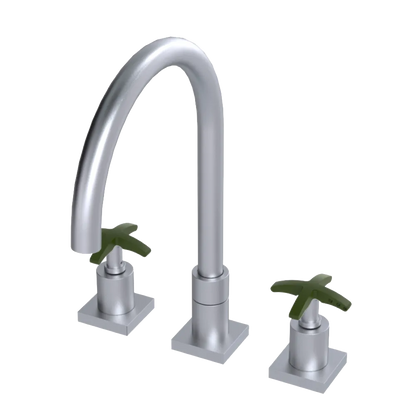 Rubinet Widespread Kitchen Set Satin Chrome
