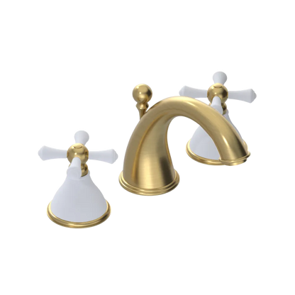 Rubinet Widespread Lav. Set. (less drain) Satin Brass