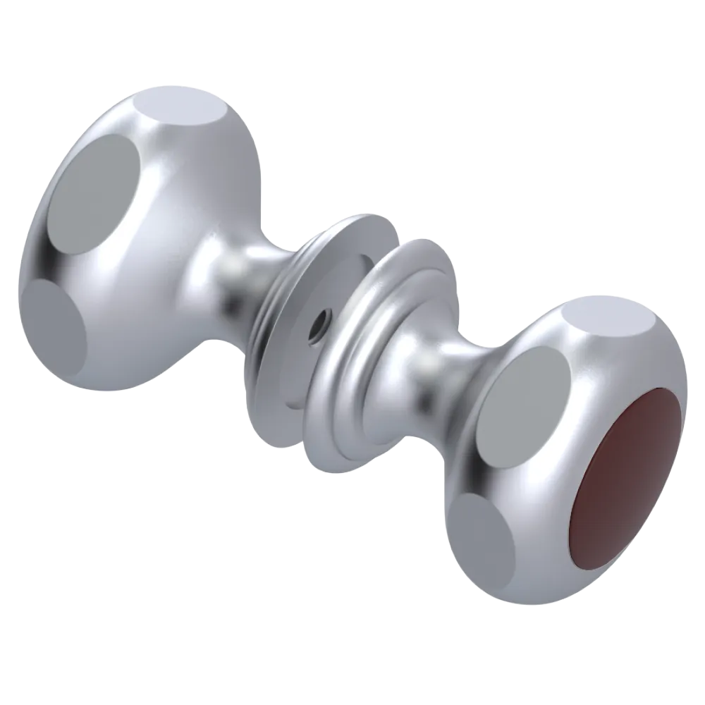 Rubinet Shower Door Knob (set) Satin Chrome