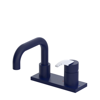 Rubinet 4" Centre Single Control Lav. Set. with Genesis spout (less drain) Midnight Blue