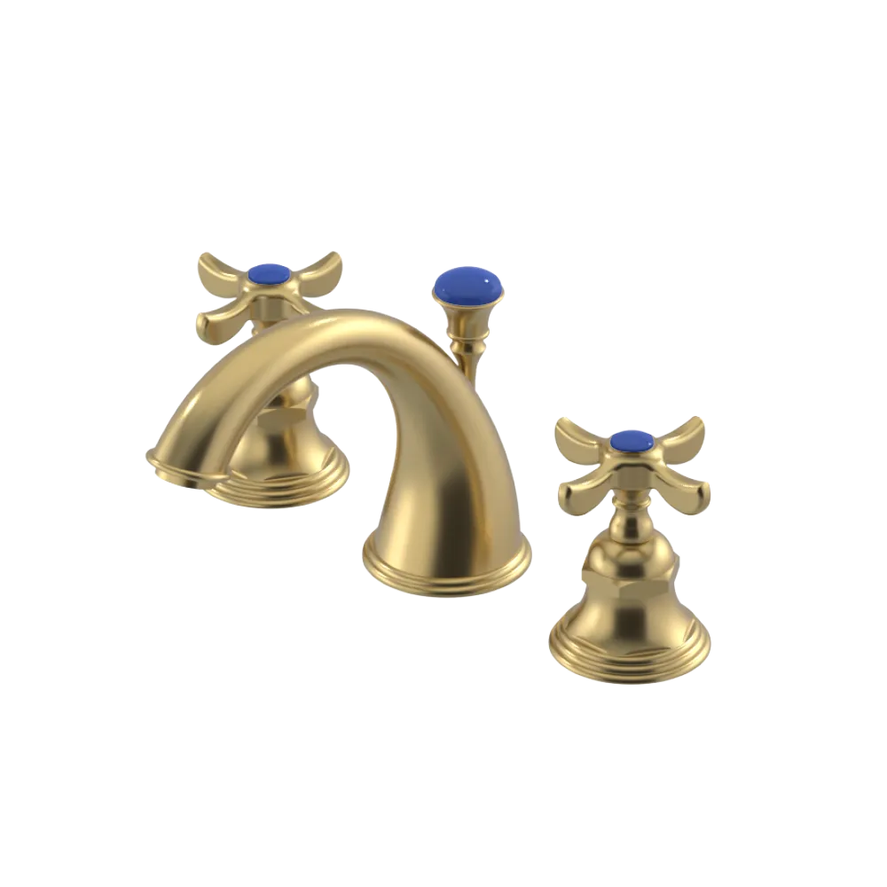 Rubinet Widespread Lav. Set. (less drain) Satin Brass