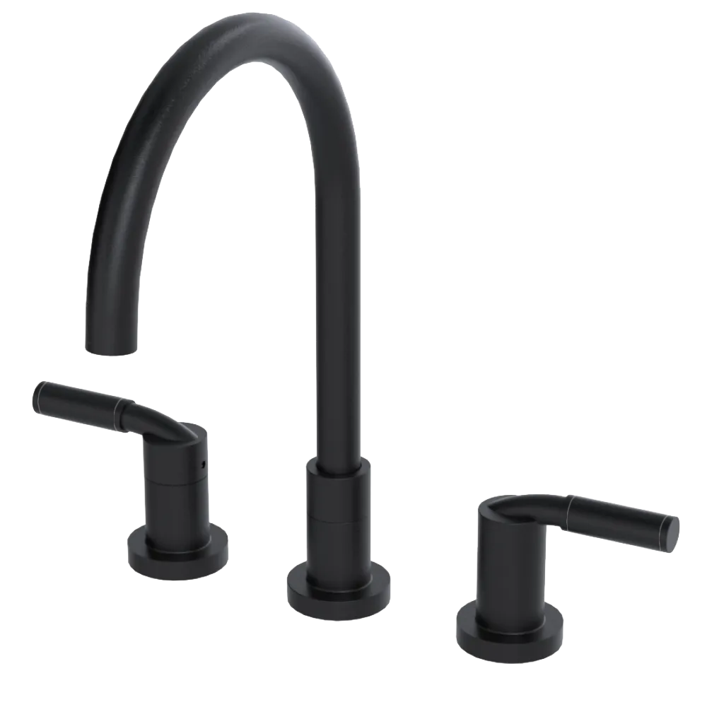 Rubinet Widespread Kitchen Set Matt Black