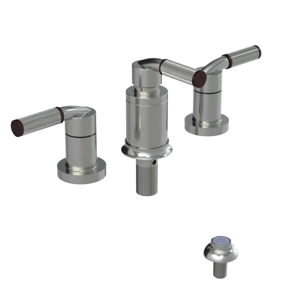 Rubinet Bidet Fitting with Spray, Diverter, and Vacum Breaker (Less Drain) Satin Nickel