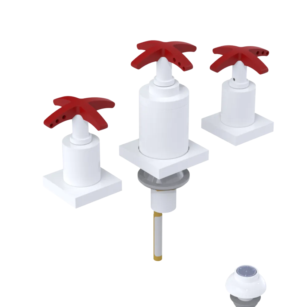 Rubinet Bidet Fitting with Spray, Diverter, and Vacuum Breaker (less drain) White