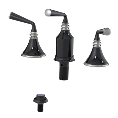Rubinet Bidet Fitting with Spray, Diverter, and Vacum Breaker (Less Drain) Black