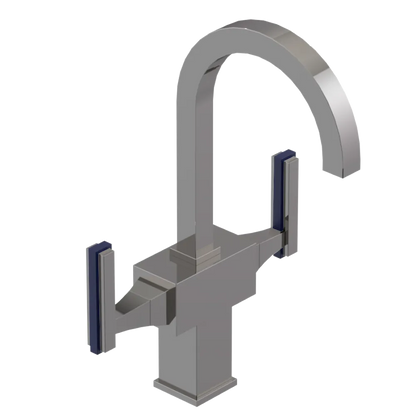 Rubinet Single Hole Dual Handle Lav. Set. (less drain) Polished Nickel