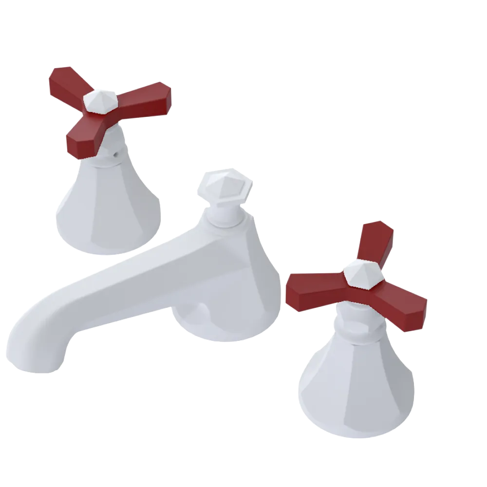 Rubinet Widespread Lav. Set. (less drain) Matt White